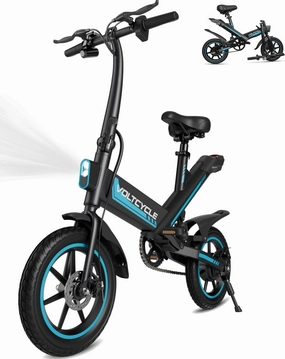 Folding Electric Bike for Adults 2025 Updated, 20MPH Max Speed & 40 Miles Range(PAS), 500W Peak Motor 374Wh Battery, 14" Electric Bicycle with LCD Display, Commuter Ebike for Adults