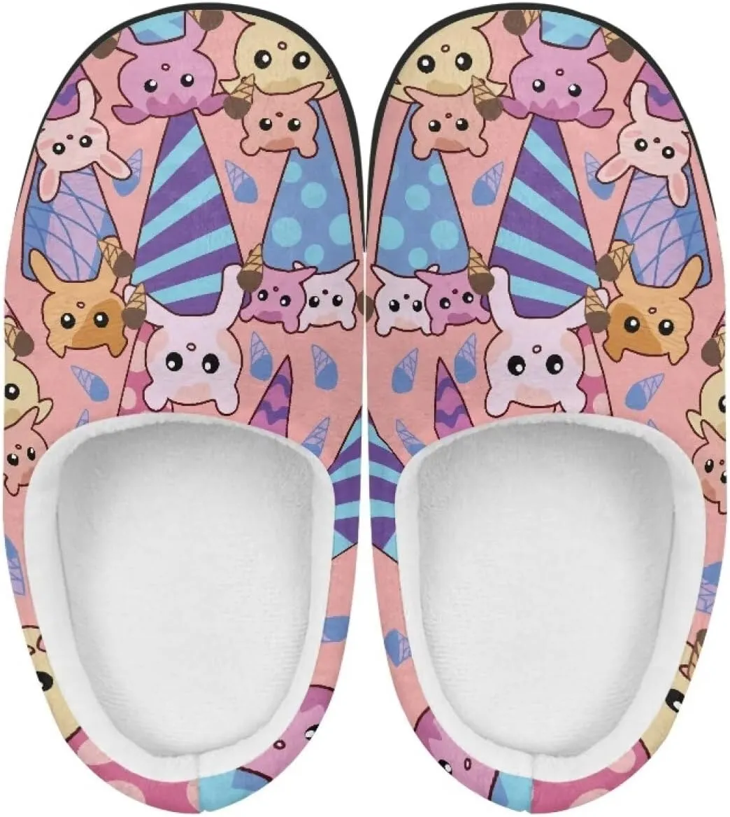 Food Plush Slippers for Kid Warm Fuzzy Cozy Furry Cotton Slippers Non-Slip Indoor Outdoor Slippers for Child US 9-15