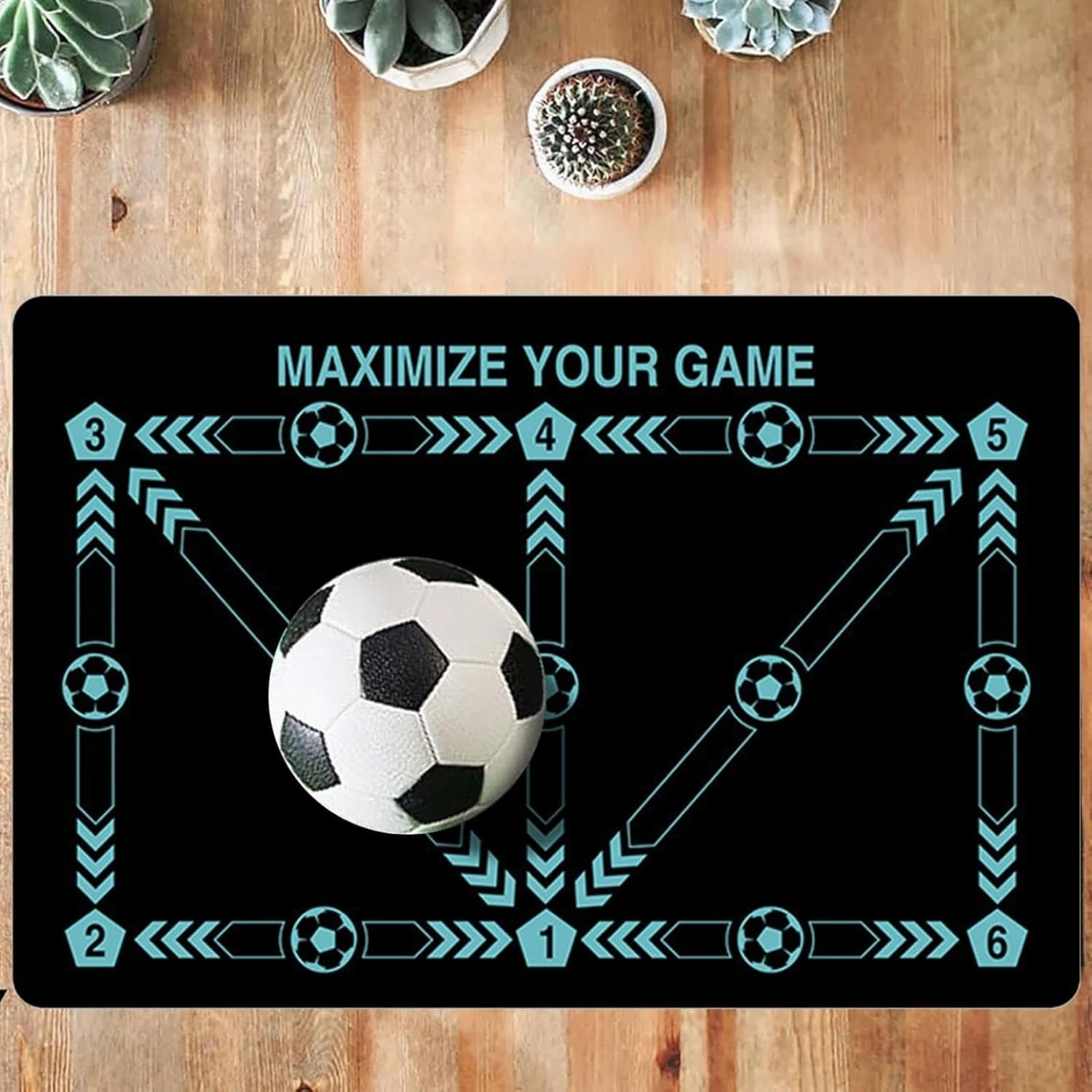 Football Footstep Training Mat, Soccer Training Mat Dribble Silent Auxiliary Props Football Door Mat Non-Slip Mat for Corner Football Field Ground, Training Pace Ball Control Player Equipment