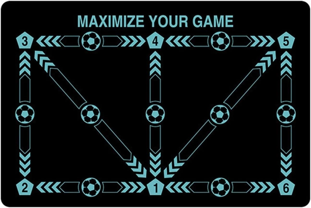 Football Footstep Training Mat, Soccer Training Mat Dribble Silent Auxiliary Props Football Door Mat Non-Slip Mat for Corner Football Field Ground, Training Pace Ball Control Player Equipment