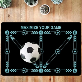 Football Footstep Training Mat, Soccer Training Mat Dribble Silent Auxiliary Props Football Door Mat Non-Slip Mat for Corner Football Field Ground, Training Pace Ball Control Player Equipment