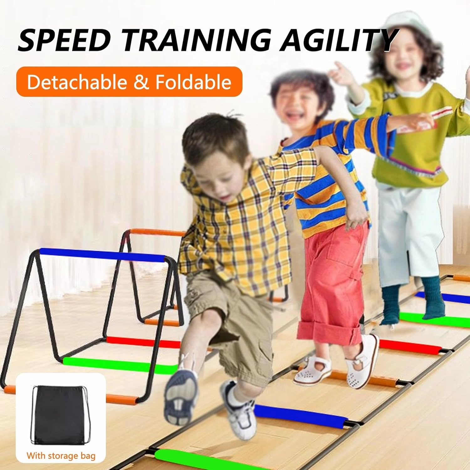 Footwork Ladder, Soccer Equipment for Training, Agility Ladder Speed Training Equipment, Foldable Instant Set-up, for Kids Athletes Indoor Outdoor Sports(20 Grids)