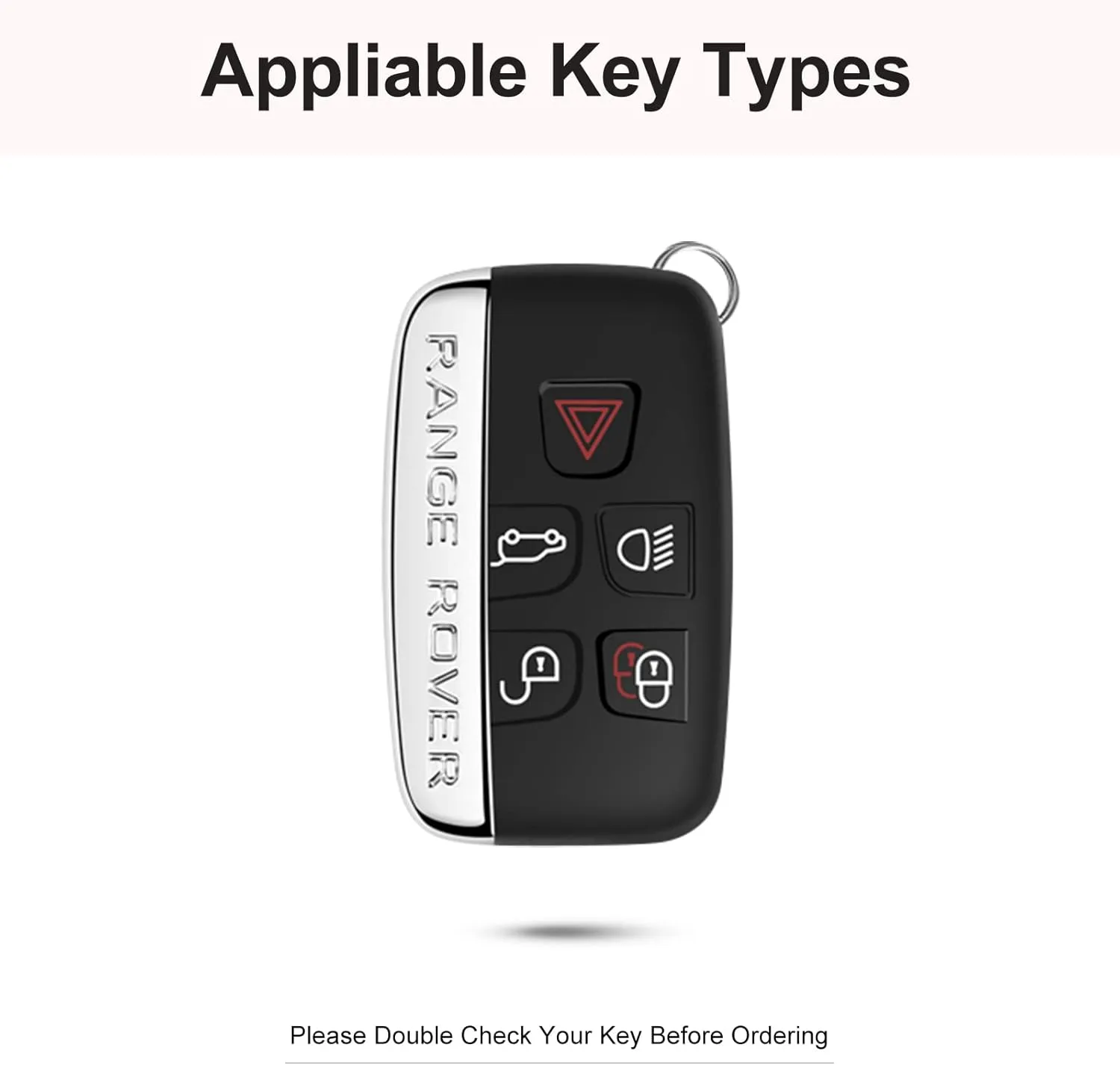 for Land R0VER Key Fob Cover with Keychain, Pink Key Case Protection Shell Compatible with Range Rover Evoque Sport Velar Discovery Jaguar F-Pace F-Type XE XEL XF XFL XJ