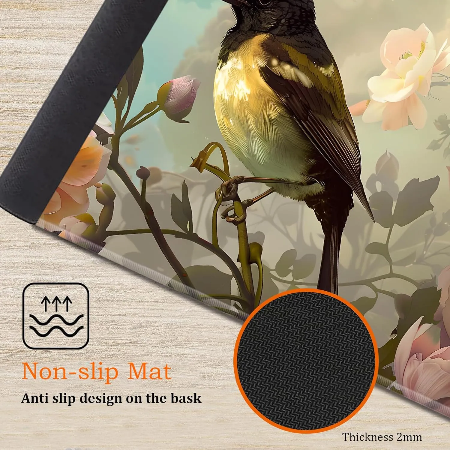 for MTG Playmat Non-Slip Rubber Play Mat with Storage Bag Combination, Ideal for Card Game Lovers TCG Play Mat, Cute Bird