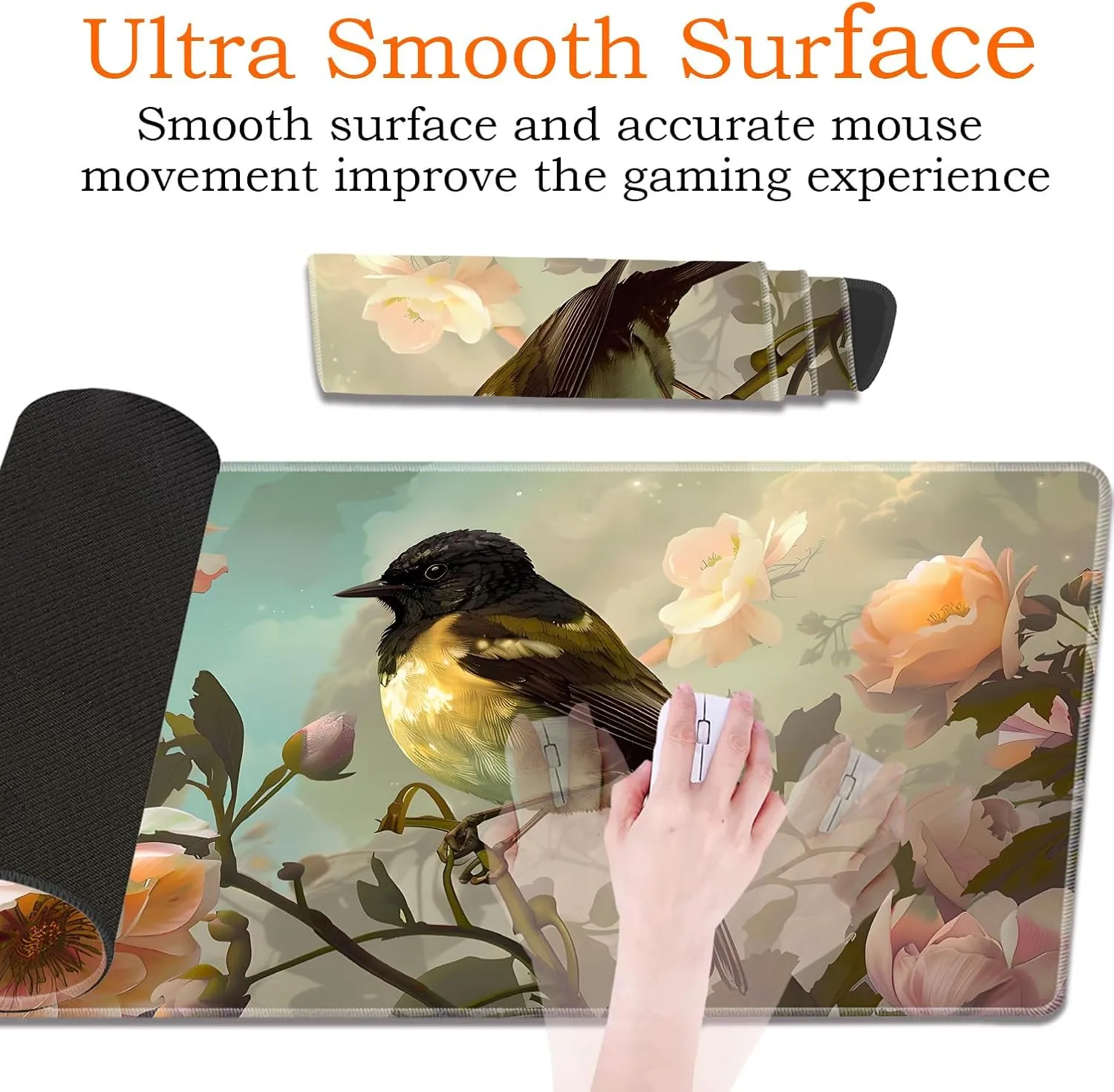 for MTG Playmat Non-Slip Rubber Play Mat with Storage Bag Combination, Ideal for Card Game Lovers TCG Play Mat, Cute Bird