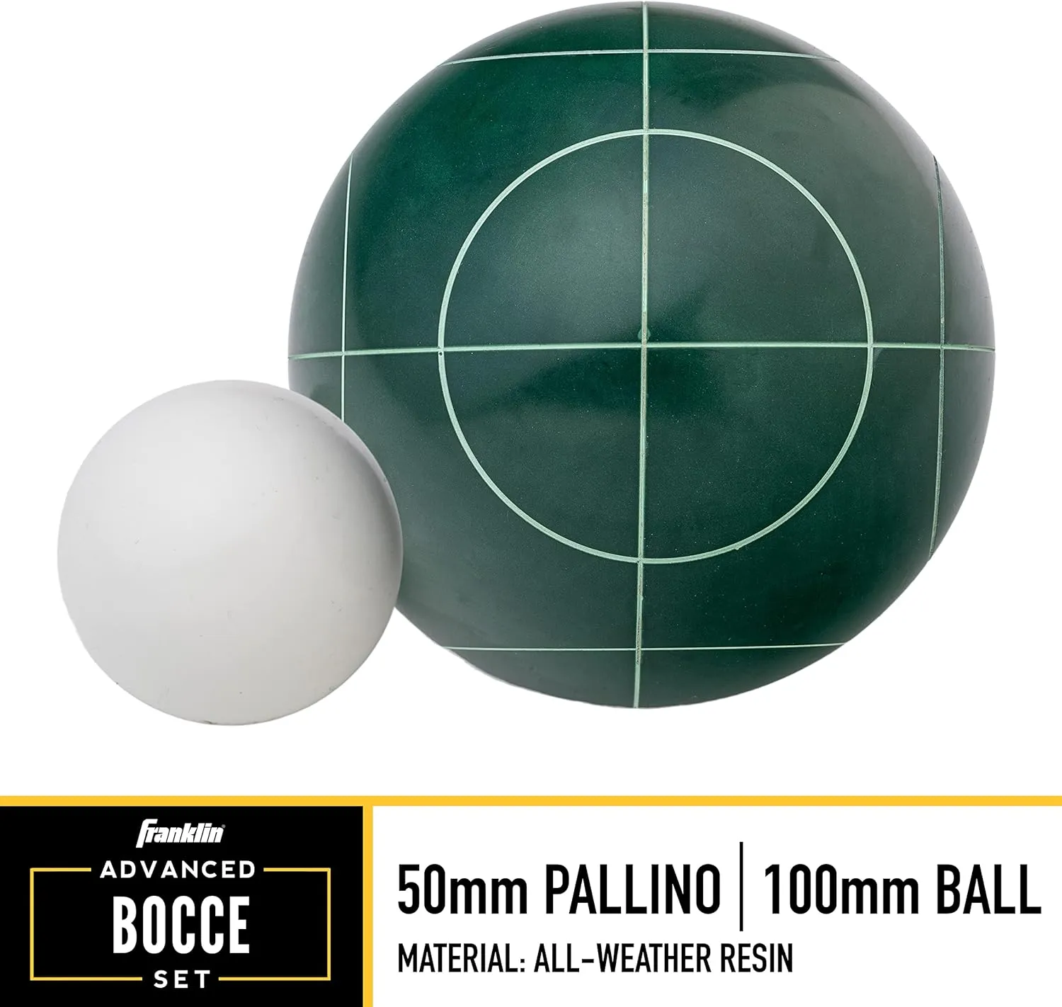 Franklin Sports Bocce Sets - Backyard   Beach Bocce Ball Sets - (8) Outdoor Balls   (1) Pallino - Adult   Family Bocce Sets