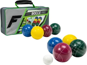 Franklin Sports Bocce Sets - Backyard   Beach Bocce Ball Sets - (8) Outdoor Balls   (1) Pallino - Adult   Family Bocce Sets