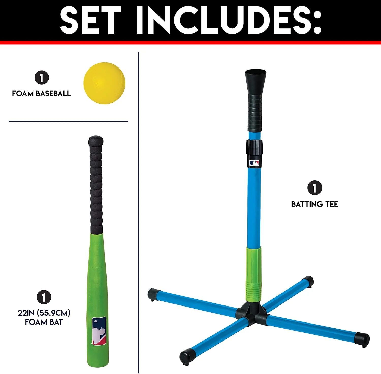 Franklin Sports Youth Batting Tee - Adjustable Height Plastic Training Tee for Kids   Toddlers - 23" to 33" Inches