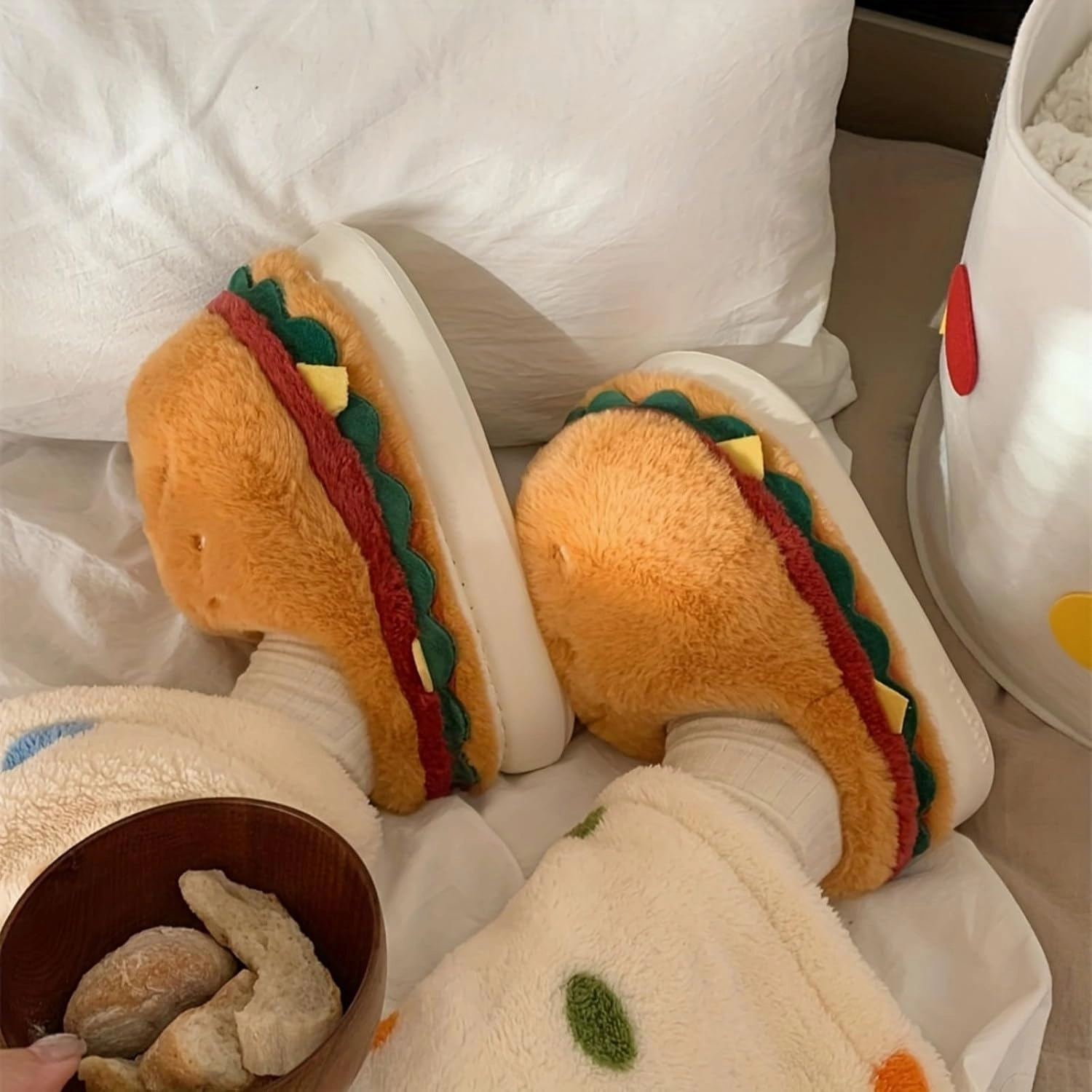 Frog Cartoon Animal Slippers - Fluffy Retro Memory Foam Plush Indoor Home Shoes With Thick Soles