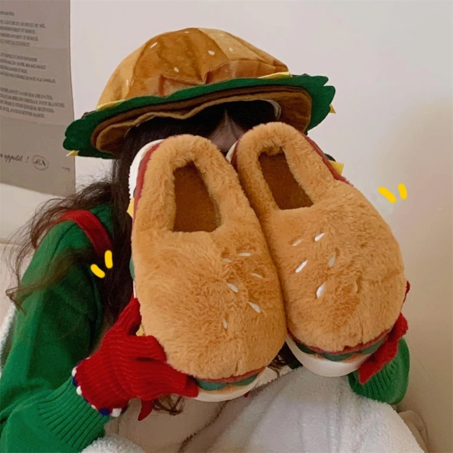 Frog Cartoon Animal Slippers - Fluffy Retro Memory Foam Plush Indoor Home Shoes With Thick Soles