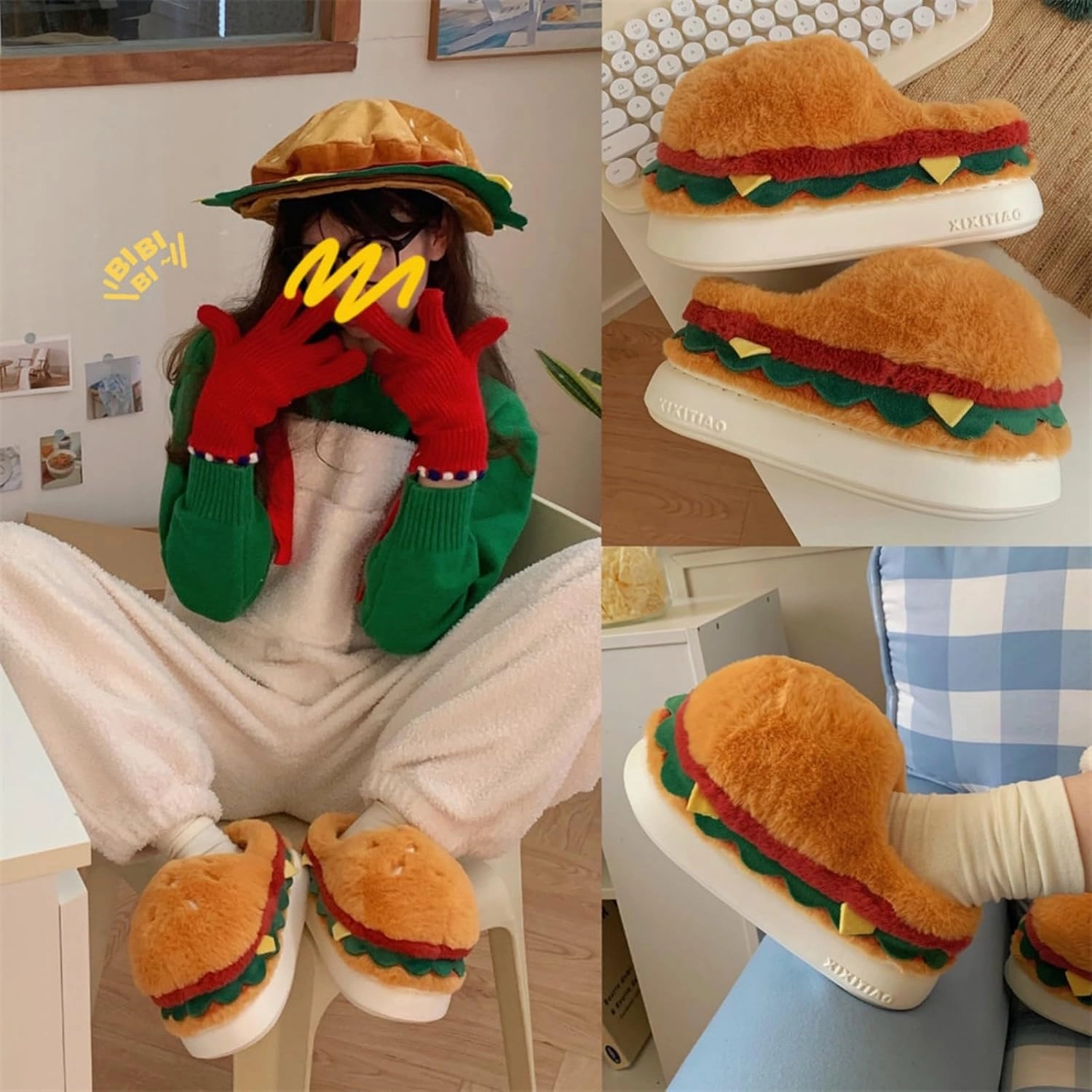 Frog Cartoon Animal Slippers - Fluffy Retro Memory Foam Plush Indoor Home Shoes With Thick Soles