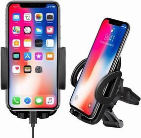 Full 360 Multi Mount Works for QMobile Noir Z12 and Car Holder is Fully Adjustable, Portable, Durable up to 3.5inch Wide Screens and 8 pounds! [Black]