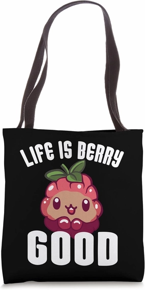 Fun Slogan With Cute Raspberry Drawing For Lovers Of Fruit Tote Bag