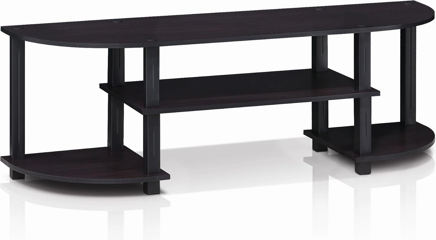 Furinno Turn-S-Tube Wide TV Entertainment Center, Dark Walnut
