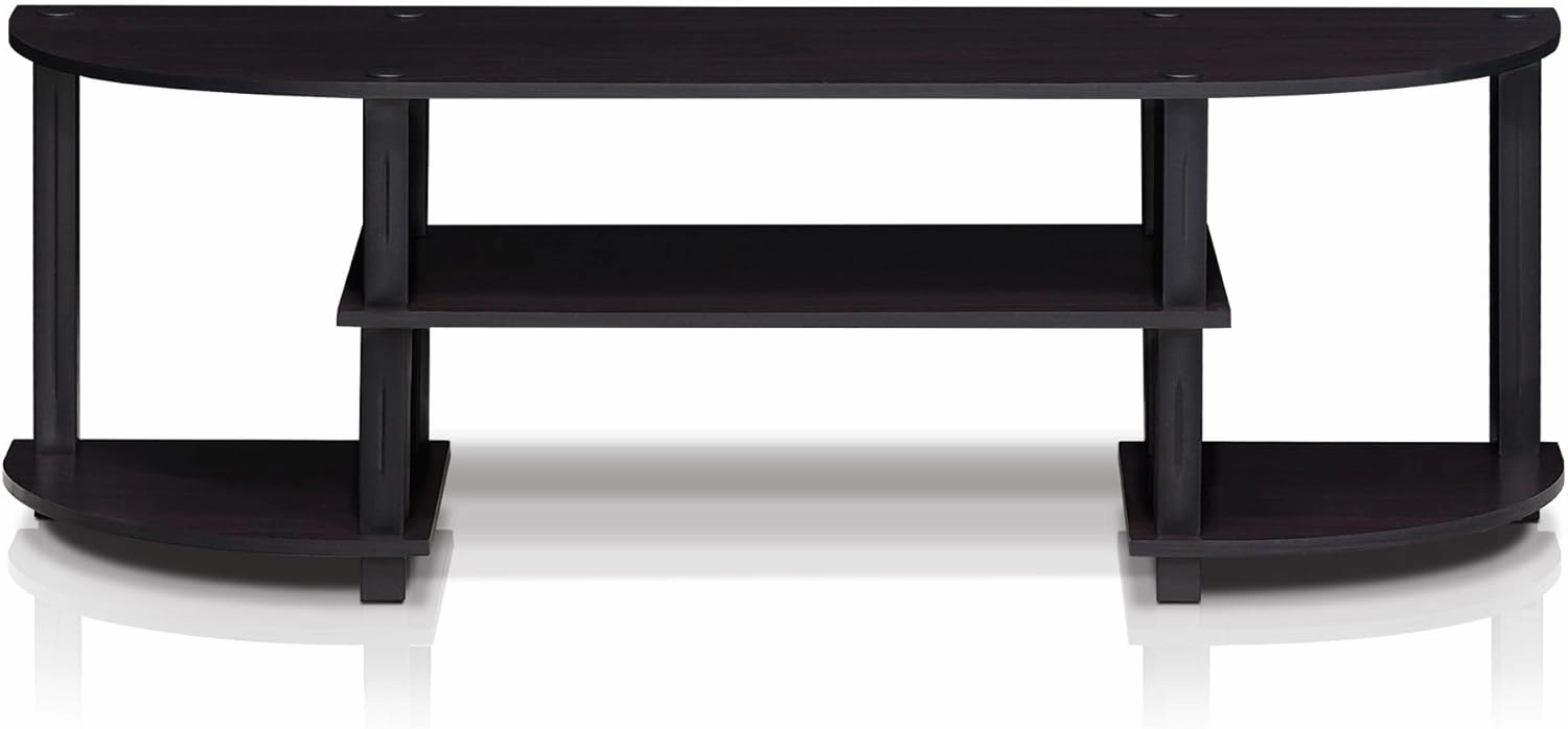Furinno Turn-S-Tube Wide TV Entertainment Center, Dark Walnut