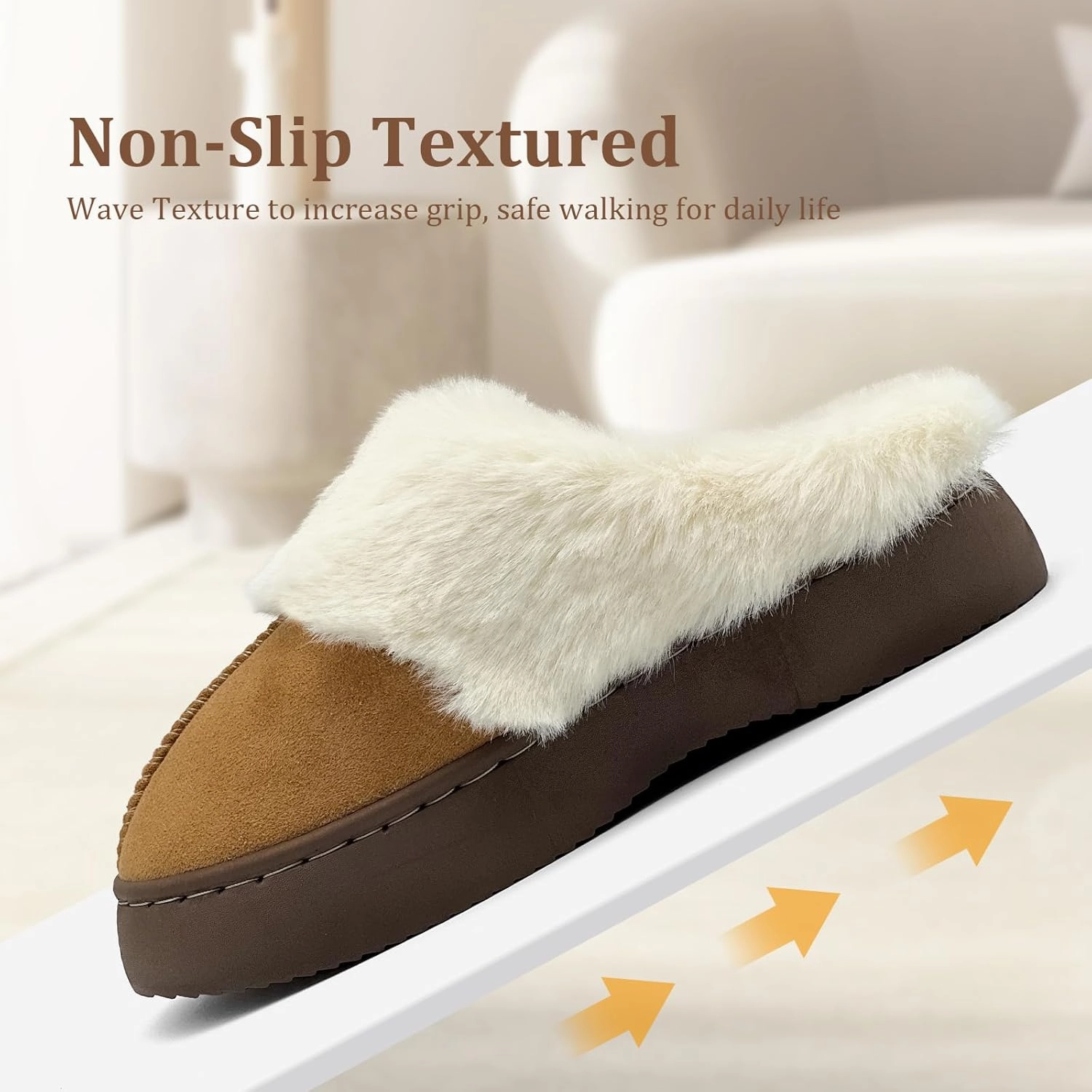 Fuzzy House Slippers for Kids Girls boys Soft Plush Platform House Shoes Memory Foam Warmth Slip-on Slippers Indoor Outdoor Big Kid