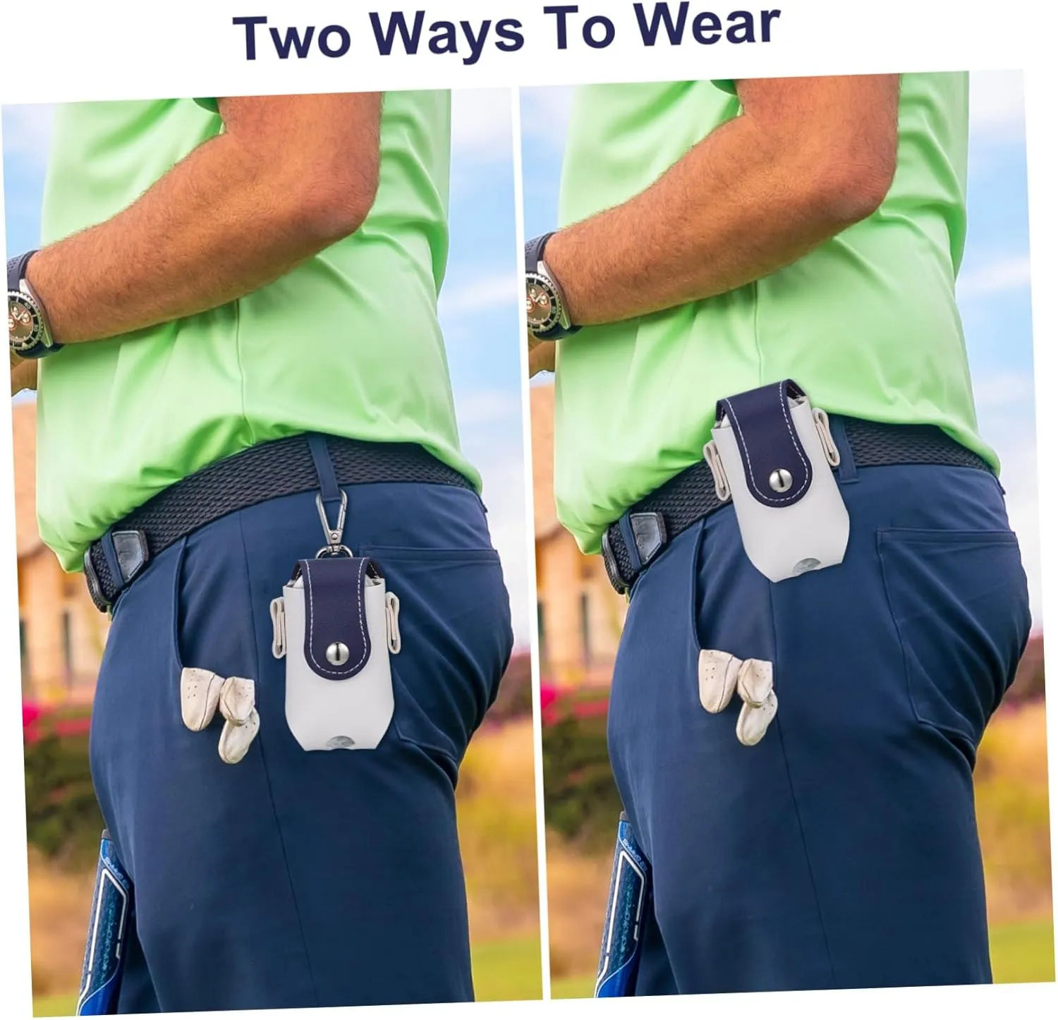 GALPADA Golf Bag Leather Case Golf Bags Small Outdoor Carry Golf Accessories Strap Pouch Golf Ball Simple Shaped