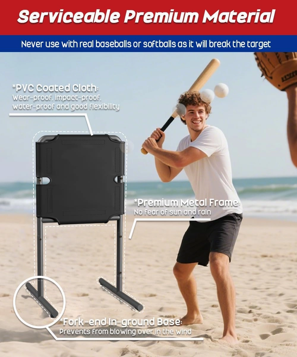 Garbuildman Baseball Strike Zone Target for Plastic Balls, Portable Metal Frame Pitching & Hitting Training Tool for Outdoor
