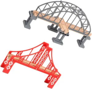 GARVALON 2pcs DIY Train Accessory Set Viaduct Bridge for Model Railroad Easy to Assemble Toy Train Bridge