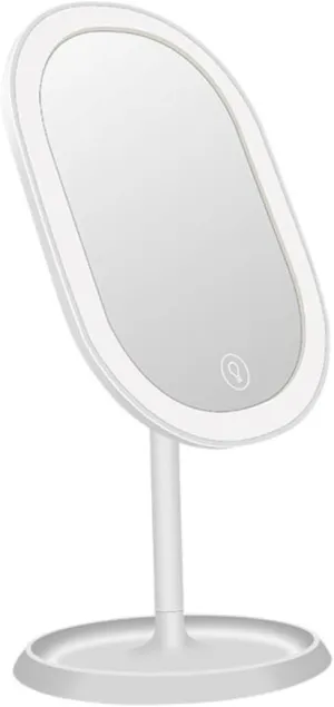 Gatuida 180 Vanity Mirror with Light Lights Travel Touch LED Makeup Mirror Adjustable Cosmetic Mirror Portable Mirror for Desktop Screen Vanity Mirrors Makeup Light Mirror White