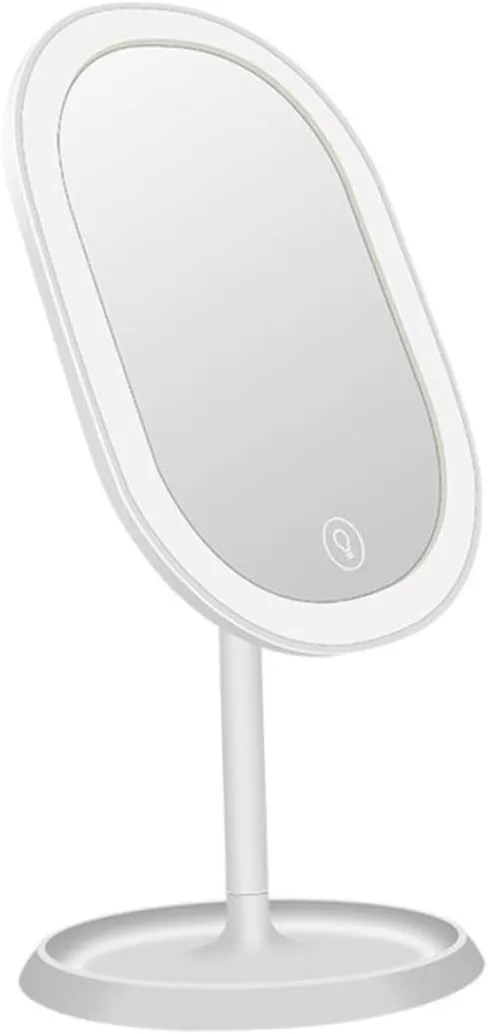 Gatuida 180 Vanity Mirror with Light Lights Travel Touch LED Makeup Mirror Adjustable Cosmetic Mirror Portable Mirror for Desktop Screen Vanity Mirrors Makeup Light Mirror White