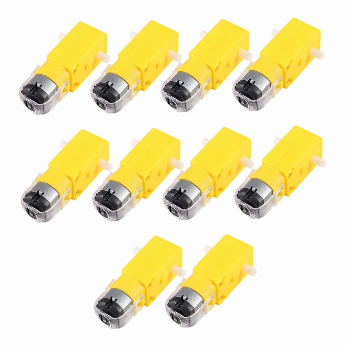 Gatuida 10pcs Geared Motor for Smart Car Chassis Tt Dual Shaft Design Speed High Torque for DIY Robotics and Electric Toys