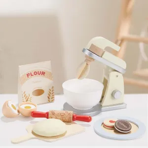 Giant bean Wooden Toy Mixer, Kids Play Kitchen Accessories, Pretend Play Toy Blender for Boys Girls Ages 3 