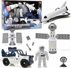 Gift Boutique NASA Space Shuttle Exploration Rocket Astronaut Action Figure Toy Vehicles for Kids Outer Space Adventure Playset Exploration Equipment