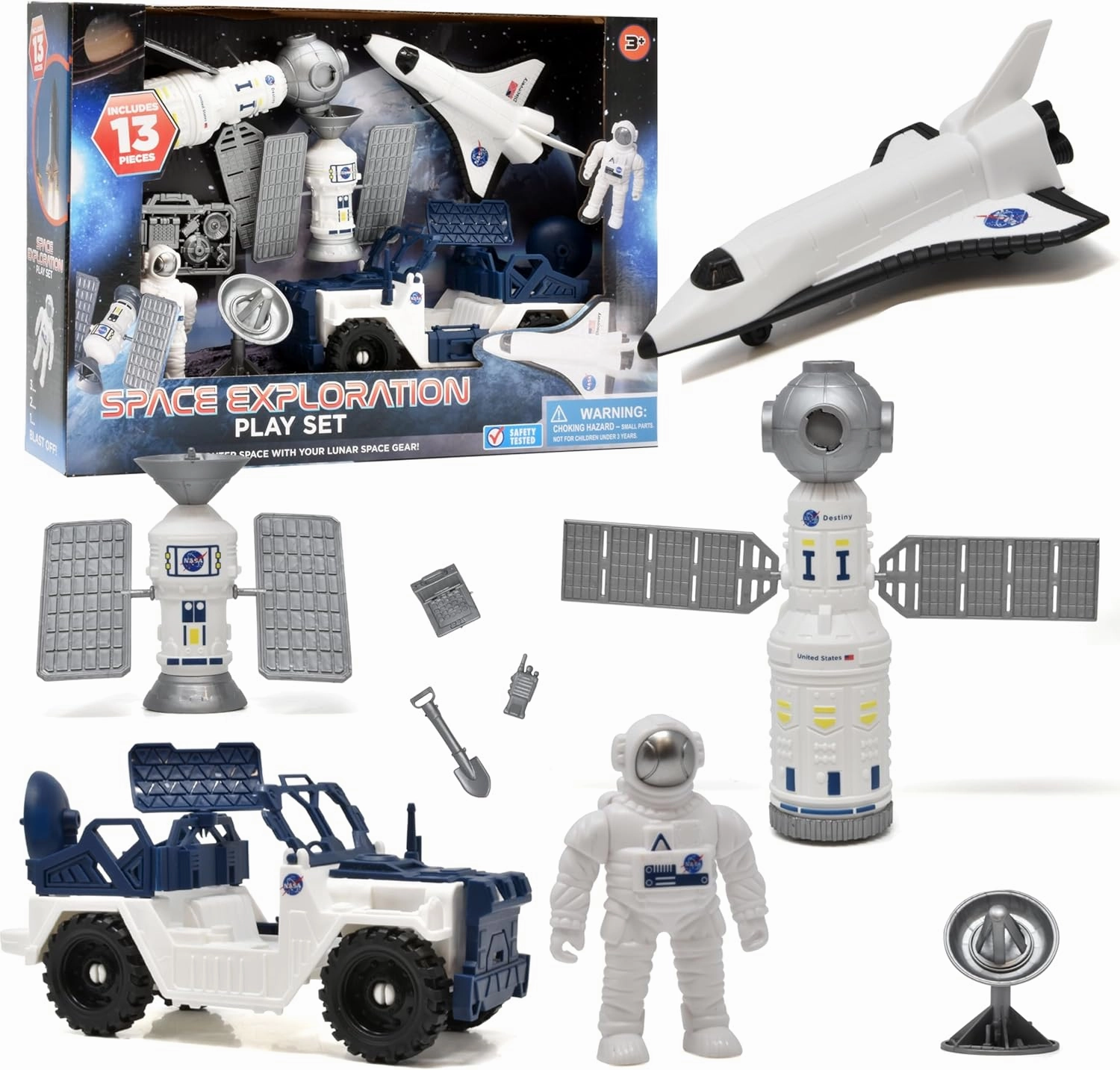 Gift Boutique NASA Space Shuttle Exploration Rocket Astronaut Action Figure Toy Vehicles for Kids Outer Space Adventure Playset Exploration Equipment