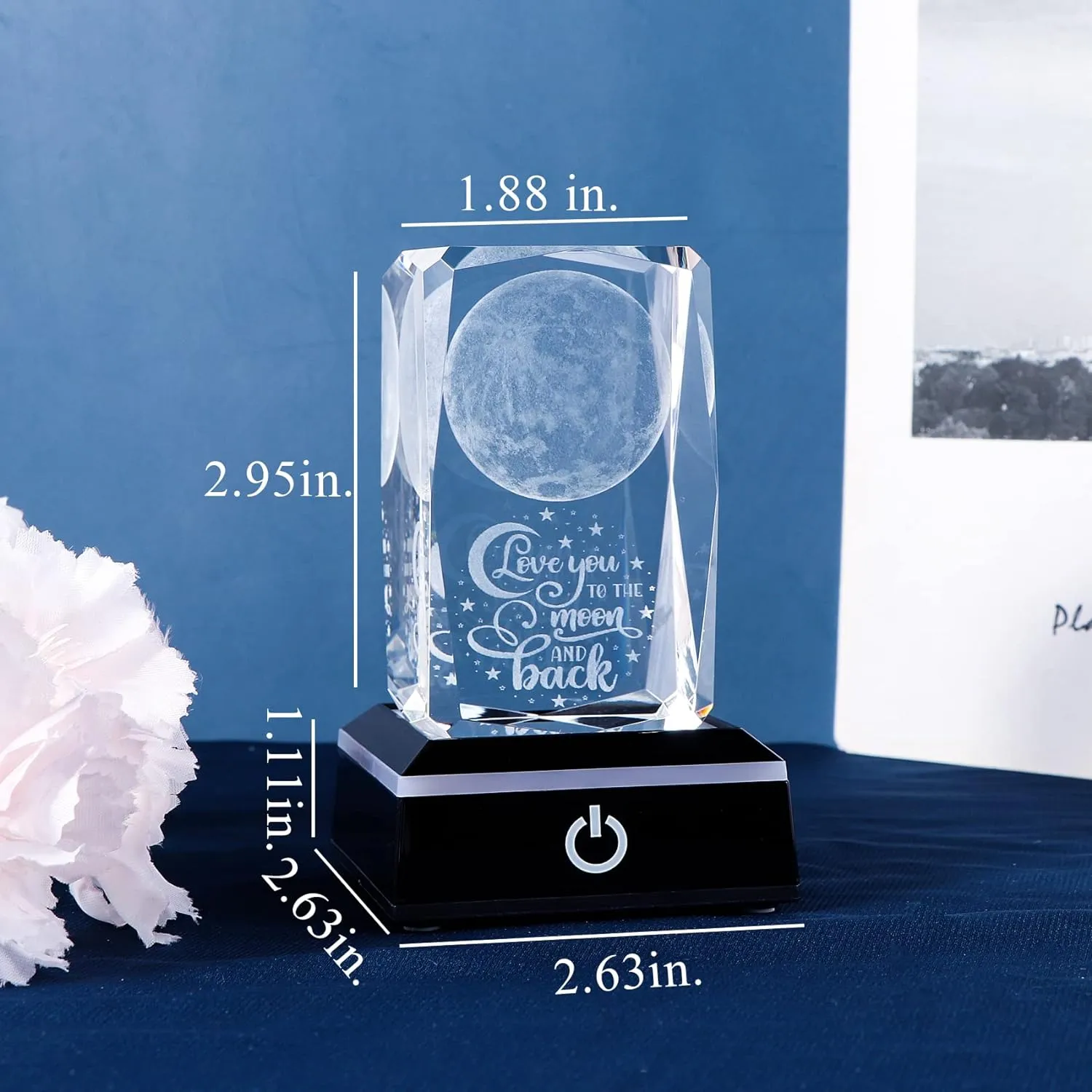 Gifts for Mom from Daughter Mothers Day - Anniversary Wedding Gifts for Couples Her Crystal Engrave I Love You to The Moon and Back Gifts - Unique Birthday Valentines Gifts Her Girlfriend MOM