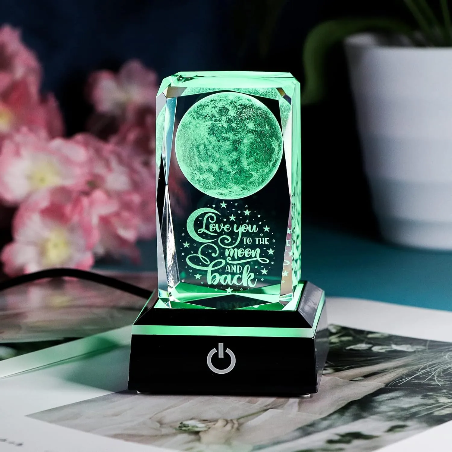 Gifts for Mom from Daughter Mothers Day - Anniversary Wedding Gifts for Couples Her Crystal Engrave I Love You to The Moon and Back Gifts - Unique Birthday Valentines Gifts Her Girlfriend MOM
