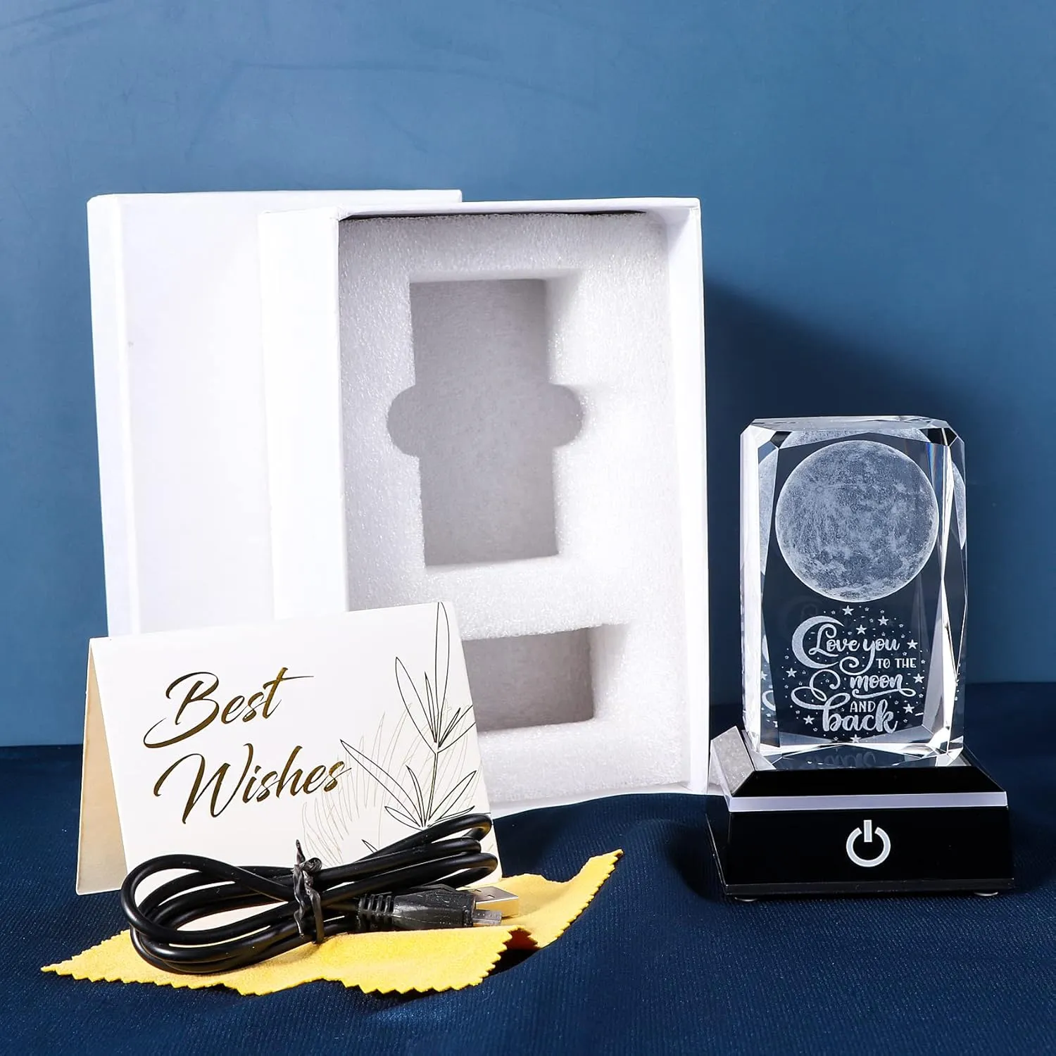 Gifts for Mom from Daughter Mothers Day - Anniversary Wedding Gifts for Couples Her Crystal Engrave I Love You to The Moon and Back Gifts - Unique Birthday Valentines Gifts Her Girlfriend MOM