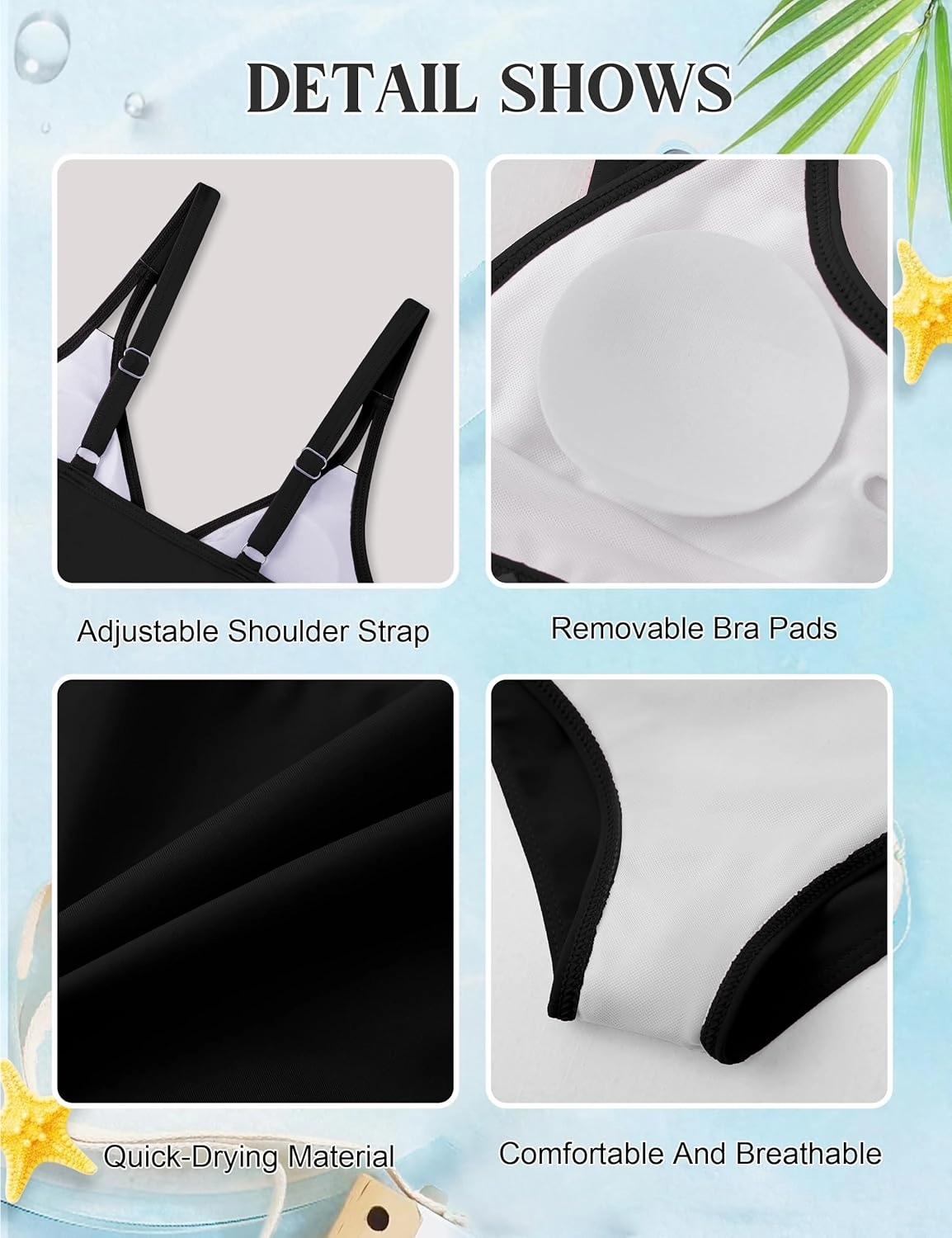 Girls Swimsuits V-Neck Double Strap Design Cute Girls Bikini Swim Two Piece Sets with Chest Pad