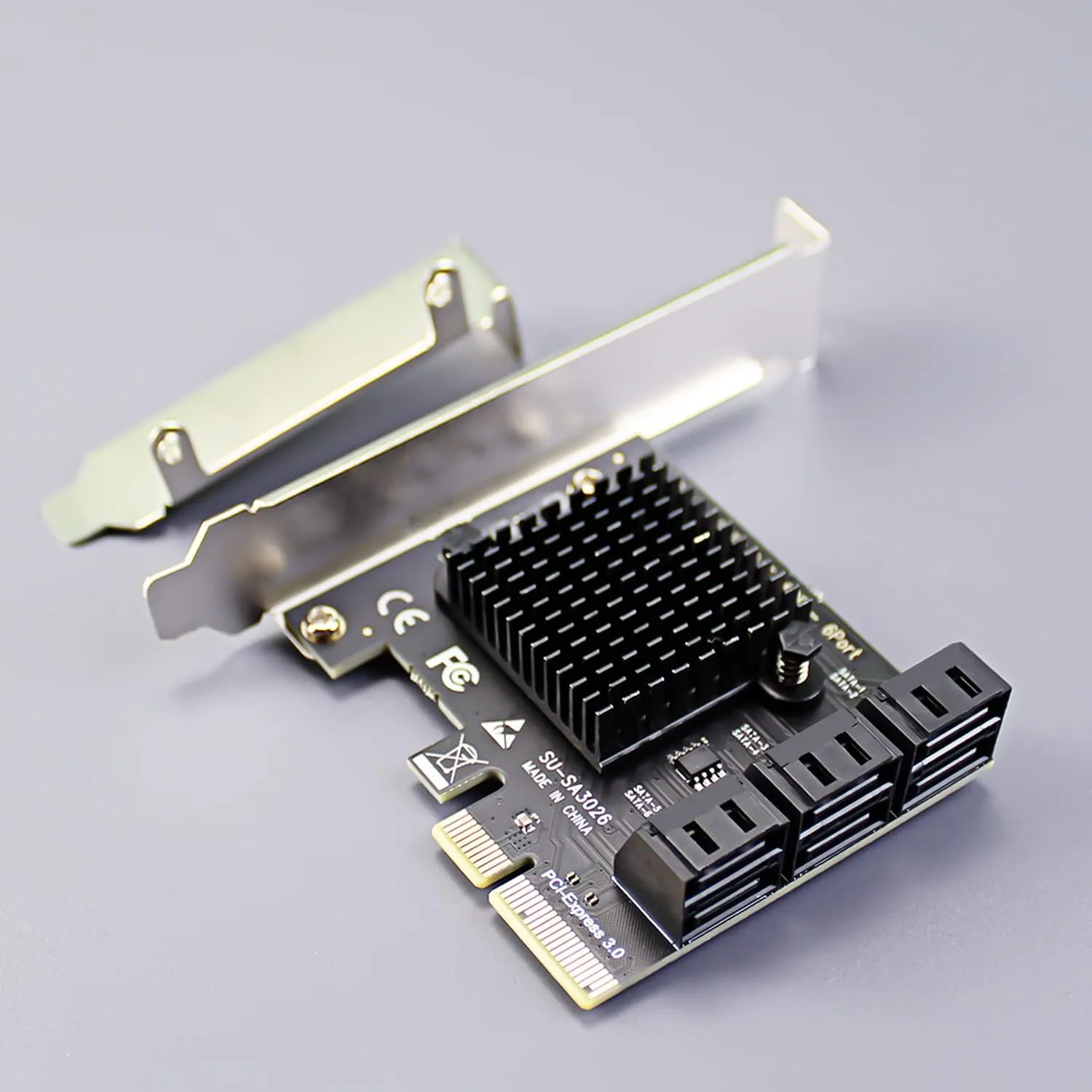 GLOTRENDS SA3026-C 6-Port PCIe X4 SATA Expansion Card with SATA and Power Cables, Compatible with Windows,Linux,Mac OS,NAS