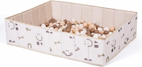 GOGOSO Ball Pit for Toddlers with Storage Bag, Gifts for Baby Girls Boys Kids Dogs as Play Yard, Playpen, Fence, Large Ballpits for Kids (Balls Not Included),Beige Smile