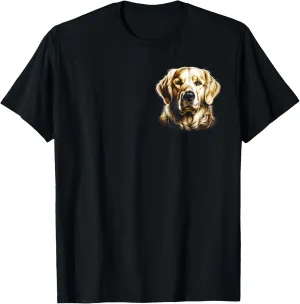 Golden Retriever Realistic Drawing Style Head on Chest T-Shirt