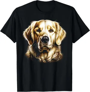 Golden Retriever Realistic Drawing Style Head T-Shirt