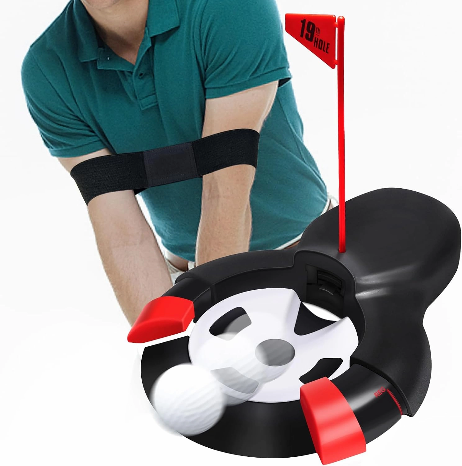 Golf Automatic Putting Ball Return Cup - Auto Returning Golf Cup Training Aid for Indoor/Outdoor Practice