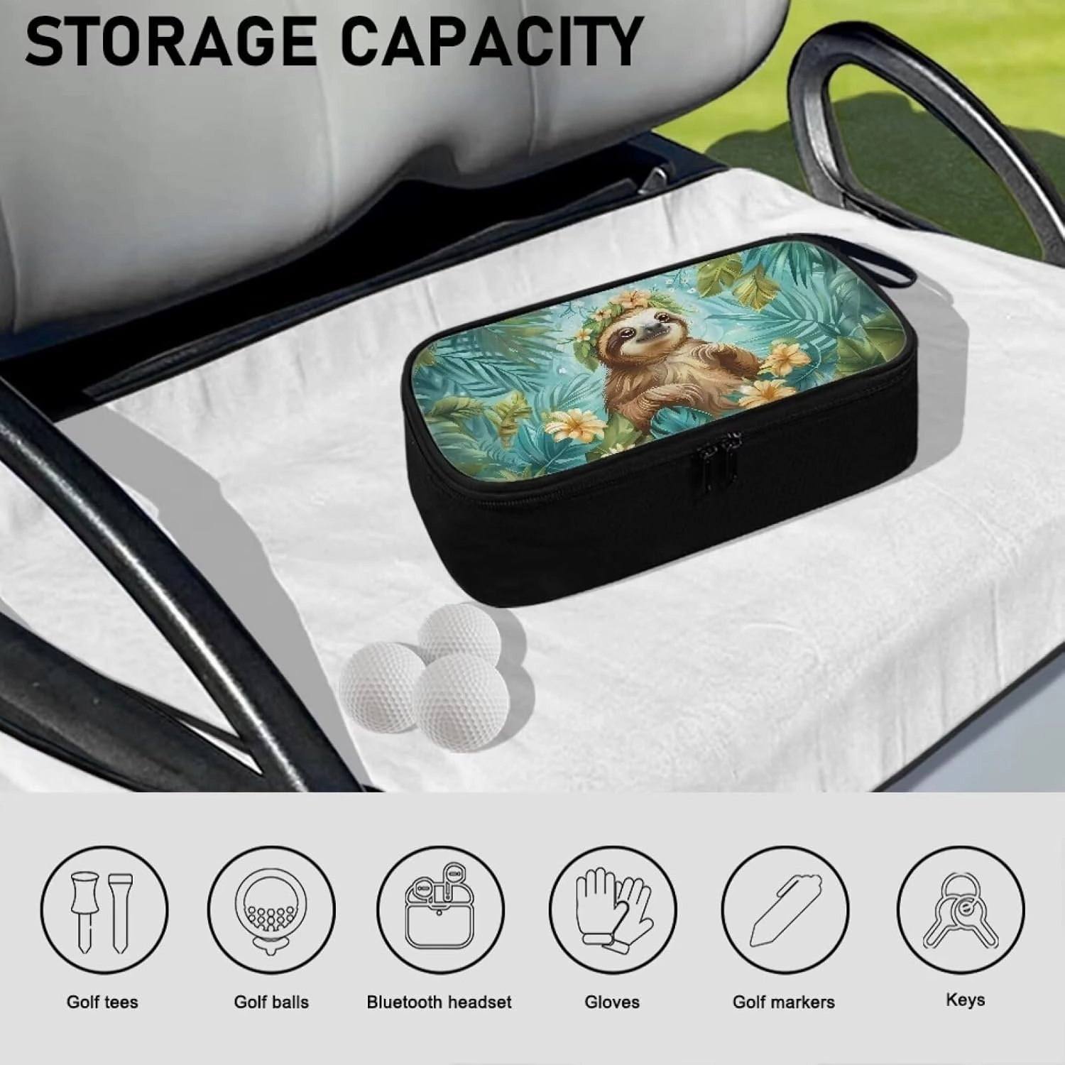 Golf Ball Bag Pouch, Golf Essentials Accessory Bag, Golf Valuables Pouch Golf Gifts for Men Golf Accessories Case Bag