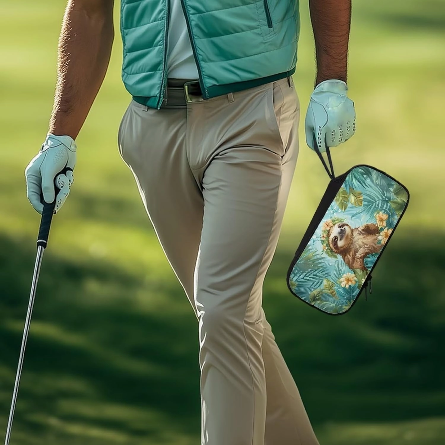 Golf Ball Bag Pouch, Golf Essentials Accessory Bag, Golf Valuables Pouch Golf Gifts for Men Golf Accessories Case Bag