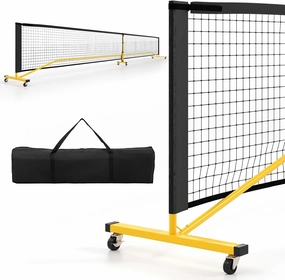 Goplus Portable Pickleball Net, 22FT Regulation Size Pickle Ball Net System with Strong Metal Frame, PE Net, Carry Bag, Ideal for Outdoor Indoor Driveway Backyard