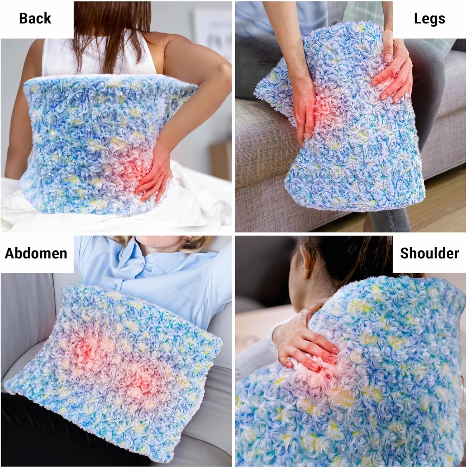GOQOTOMO XL Electric Heating Pad for Back Pain Relief, 8 Timers Auto Shut Off, Machine Washable, Cute Heat Pad, Holiday Gifts for All, Gifts for Women, Heat Patch, Rose Tie-Dye - Green and Yellow（JML）