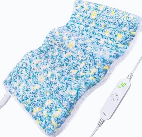 GOQOTOMO XL Electric Heating Pad for Back Pain Relief, 8 Timers Auto Shut Off, Machine Washable, Cute Heat Pad, Holiday Gifts for All, Gifts for Women, Heat Patch, Rose Tie-Dye - Green and Yellow（JML）