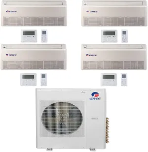 GREE Multi Gen2 Series 30,000 BTU 4-Zone Universal Floor/Ceiling 9K 9K 9K 18K Ductless Mini-Split System