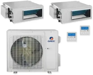 GREE Multi Gen2 Series 36,000 BTU 2-Zone Concealed Duct 24K 24K Ductless Mini-Split System