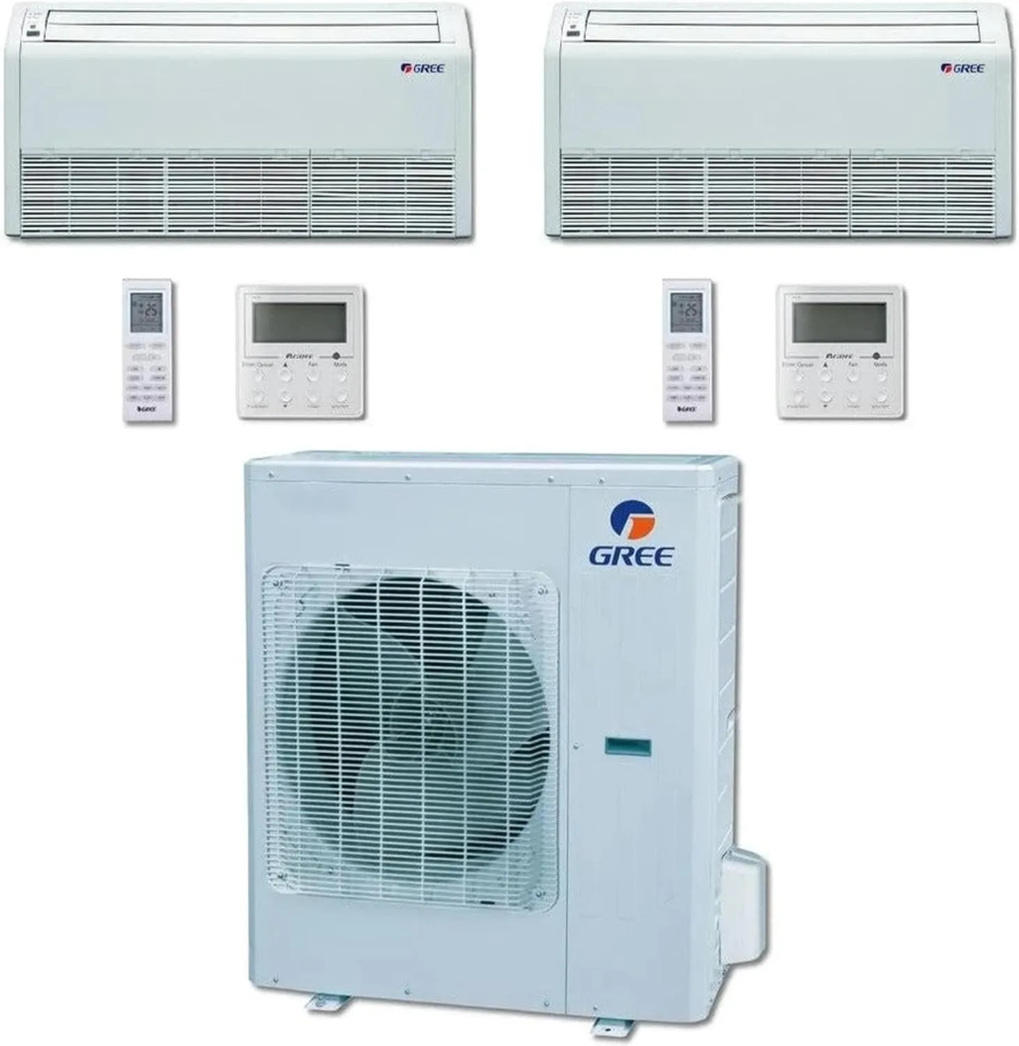 GREE Multi  Ultra Series 36,000 BTU 2-Zone Universal Floor/Ceiling 9K 18K Ductless Mini-Split System