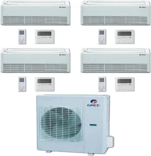 GREE Multi  Ultra Series 36,000 BTU 4-Zone Universal Floor/Ceiling 9K 9K 9K 18K Ductless Mini-Split System