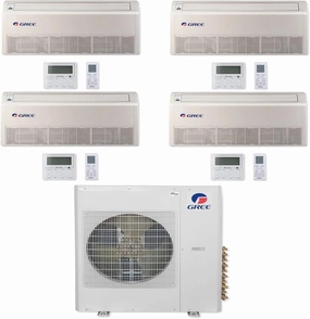 GREE Multi Gen2 Series 36,000 BTU 4-Zone Universal Floor/Ceiling 9K 9K 9K 12K Ductless Mini-Split System