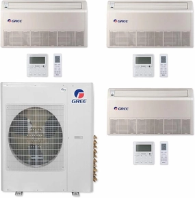 GREE Multi Gen2 Series 42,000 BTU 3-Zone Universal Floor/Ceiling 9K 9K 24K Ductless Mini-Split System