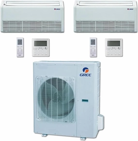 GREE Multi  Ultra Series 18,000 BTU 2-Zone Universal Floor/Ceiling 9K 9K Ductless Mini-Split System